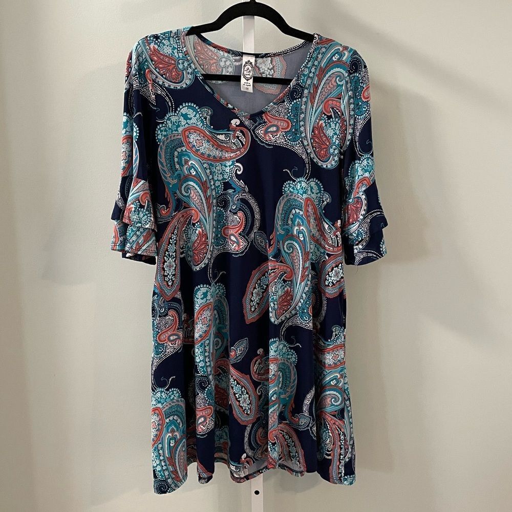 2 B Together Ruffled Sleeve Dress